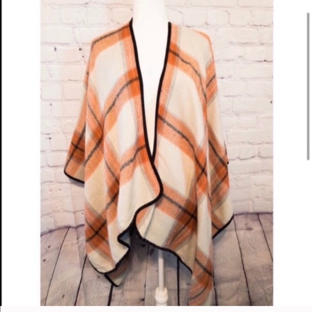 TOPSHOP Plaid Cape Poncho Sz. OSFM - Picture 3 of 8